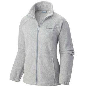 Columbia Womens Full Zip Light Grey Fleece